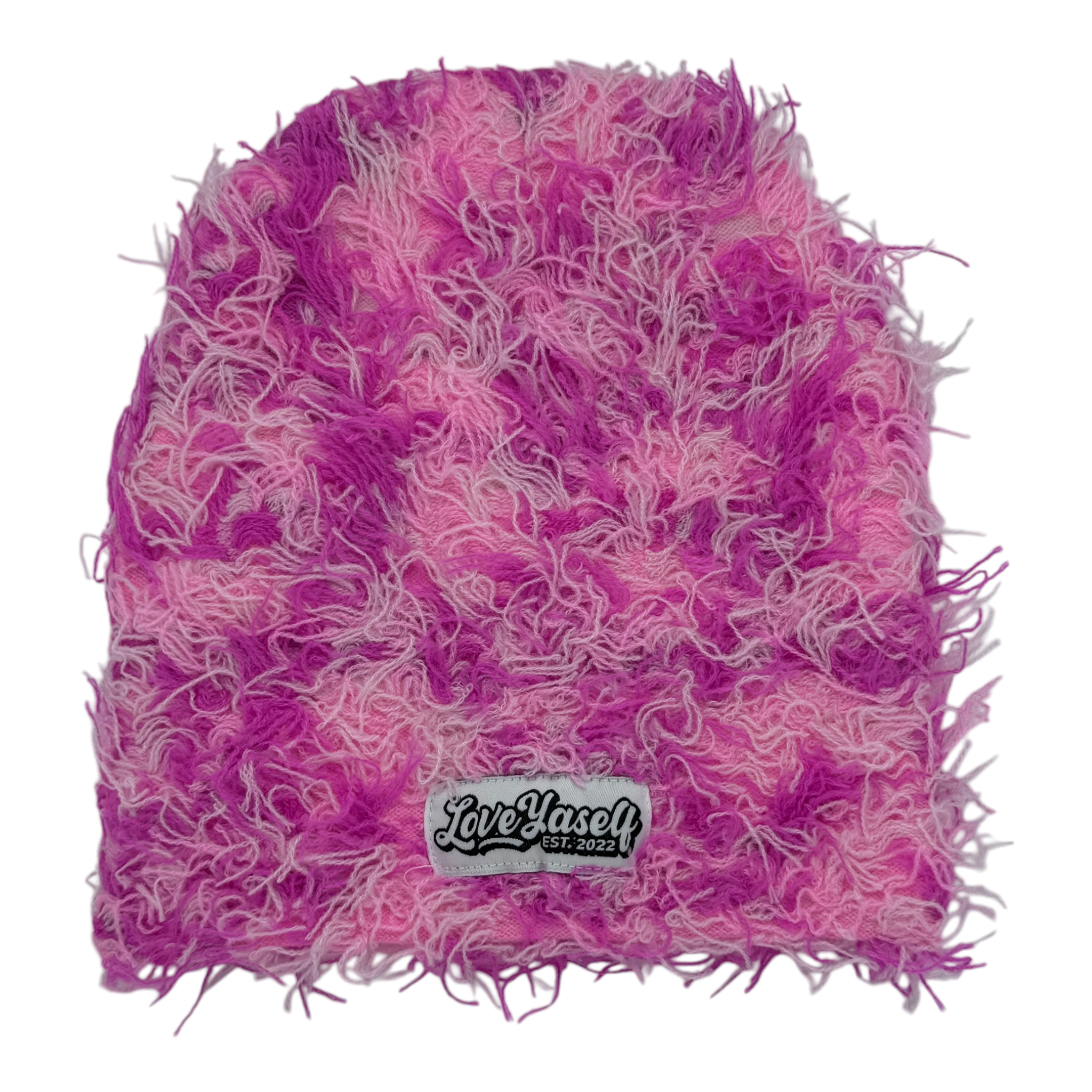 Pink Distressed Love Yaself Knit Beanie