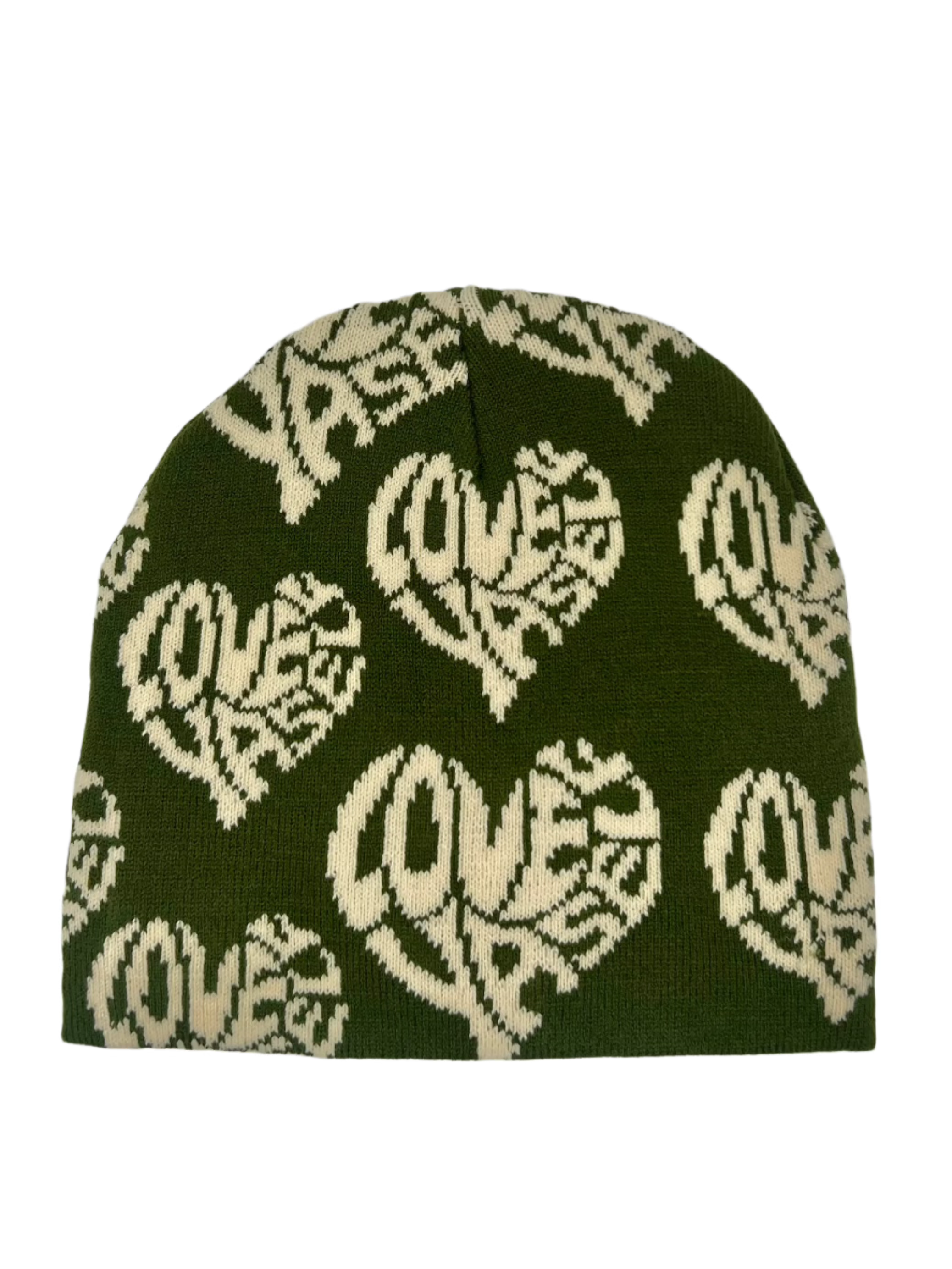 Military Green & Cream Love Yaself Beanie
