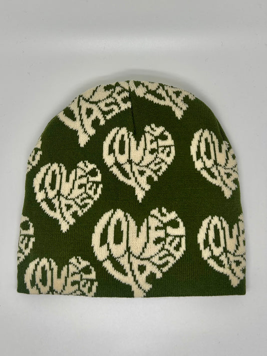 Military Green & Cream Love Yaself Beanie