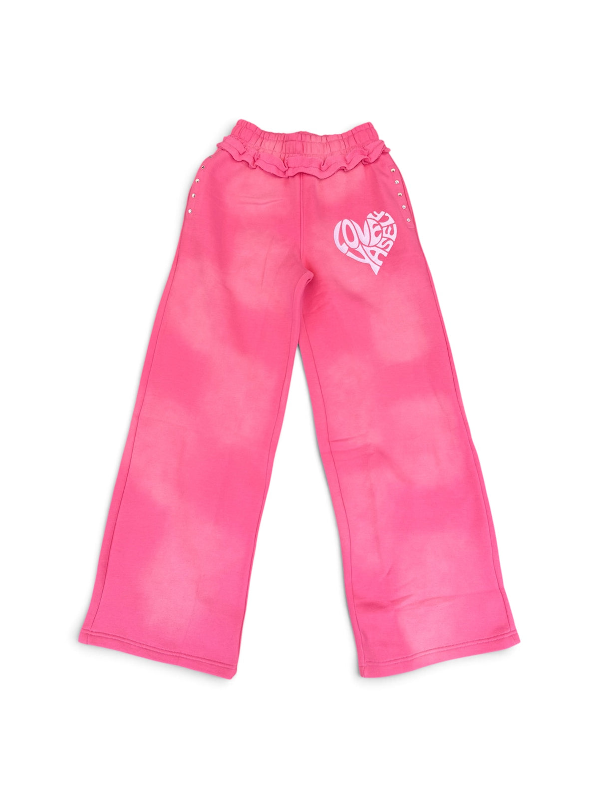“Bubble Gum” Love Yaself Acid Wash Sweats