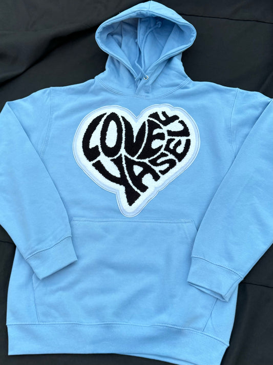 Sky Blue/Black Patch Hoodie