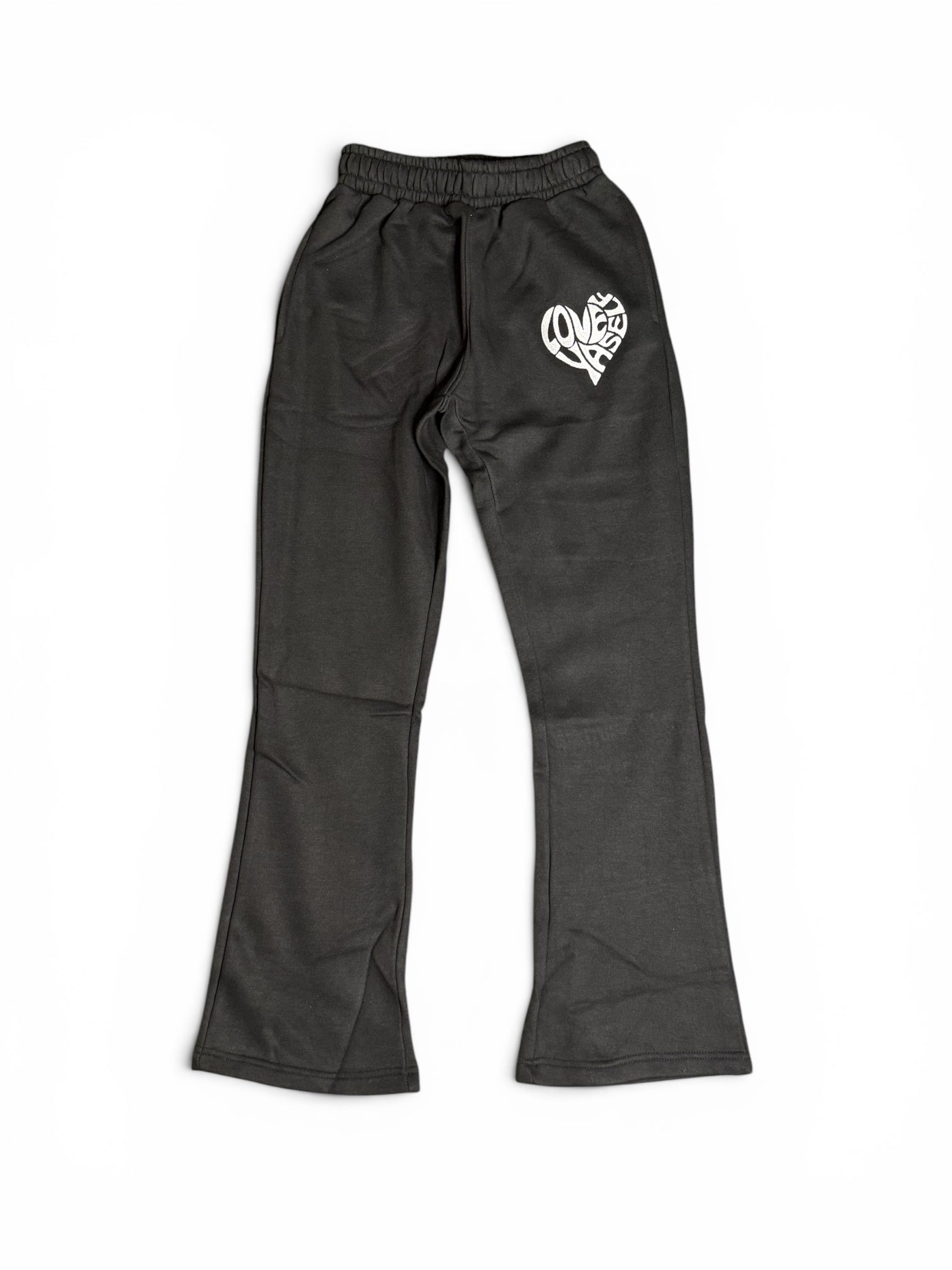 Black “Dove” Love Yaself Zip-Up Bottoms
