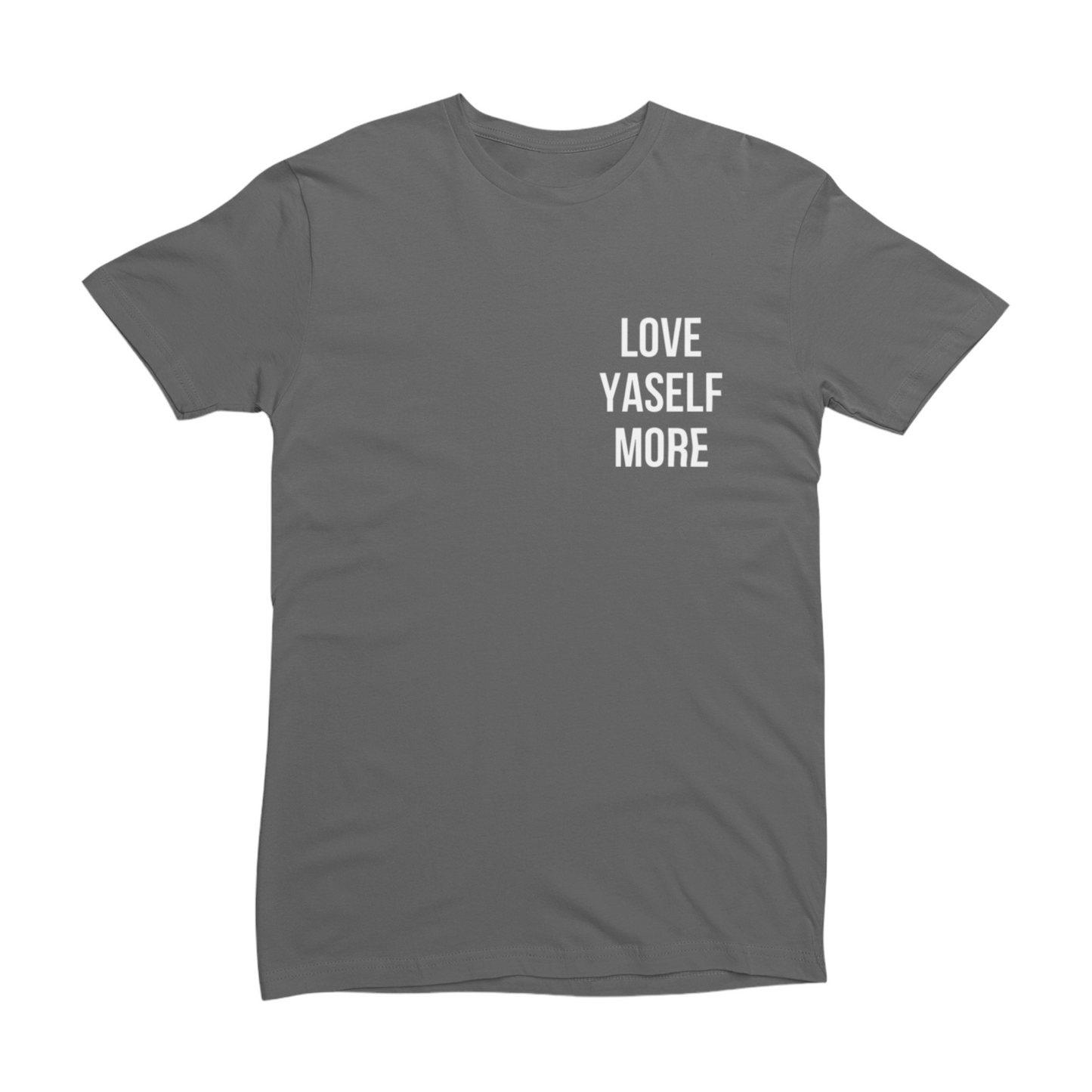 Love Yaself More Charcoal/White Tee