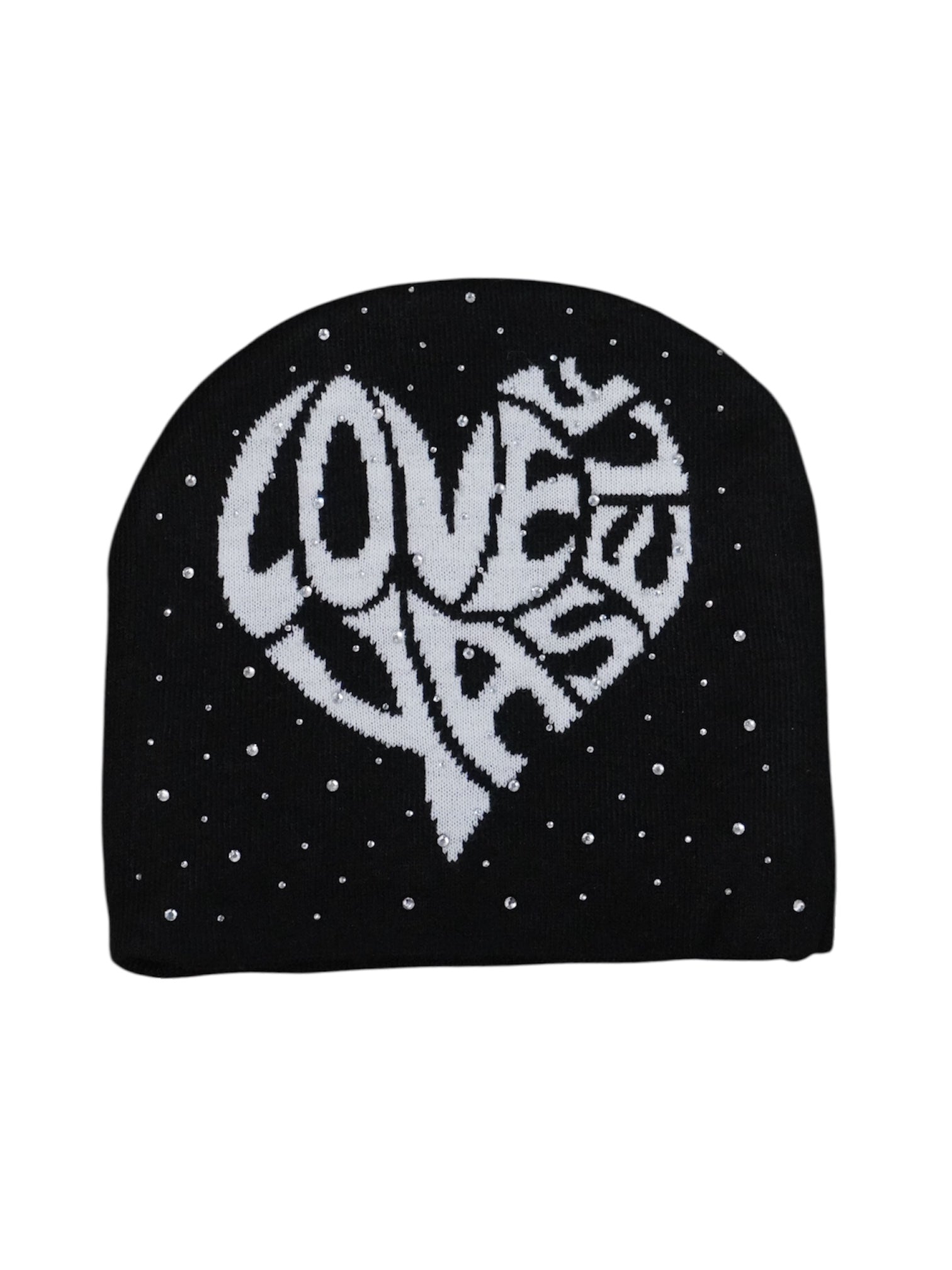 Love Yaself Rhinestone Heart Beanie