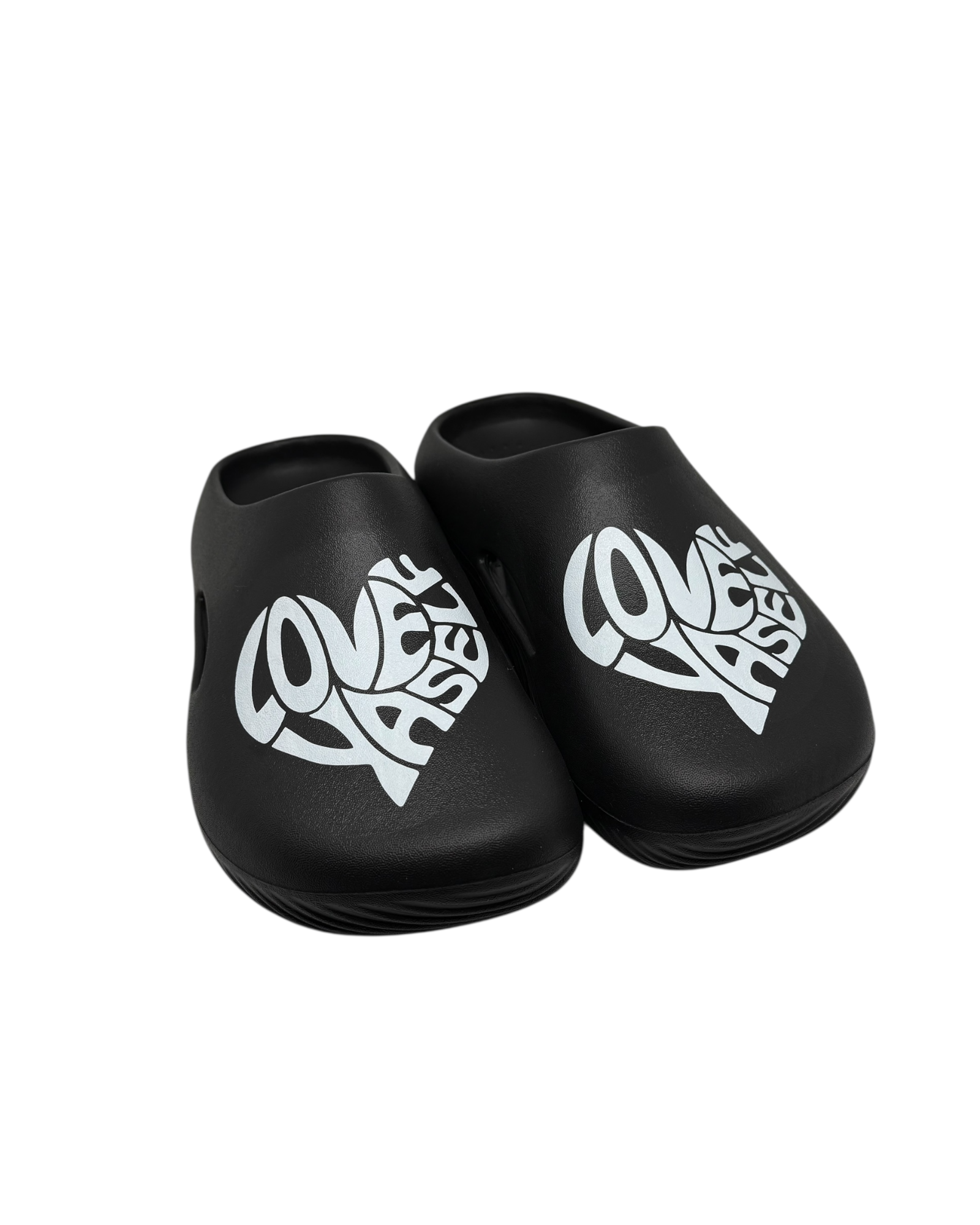 Black & White Love Yaself Foam Slides