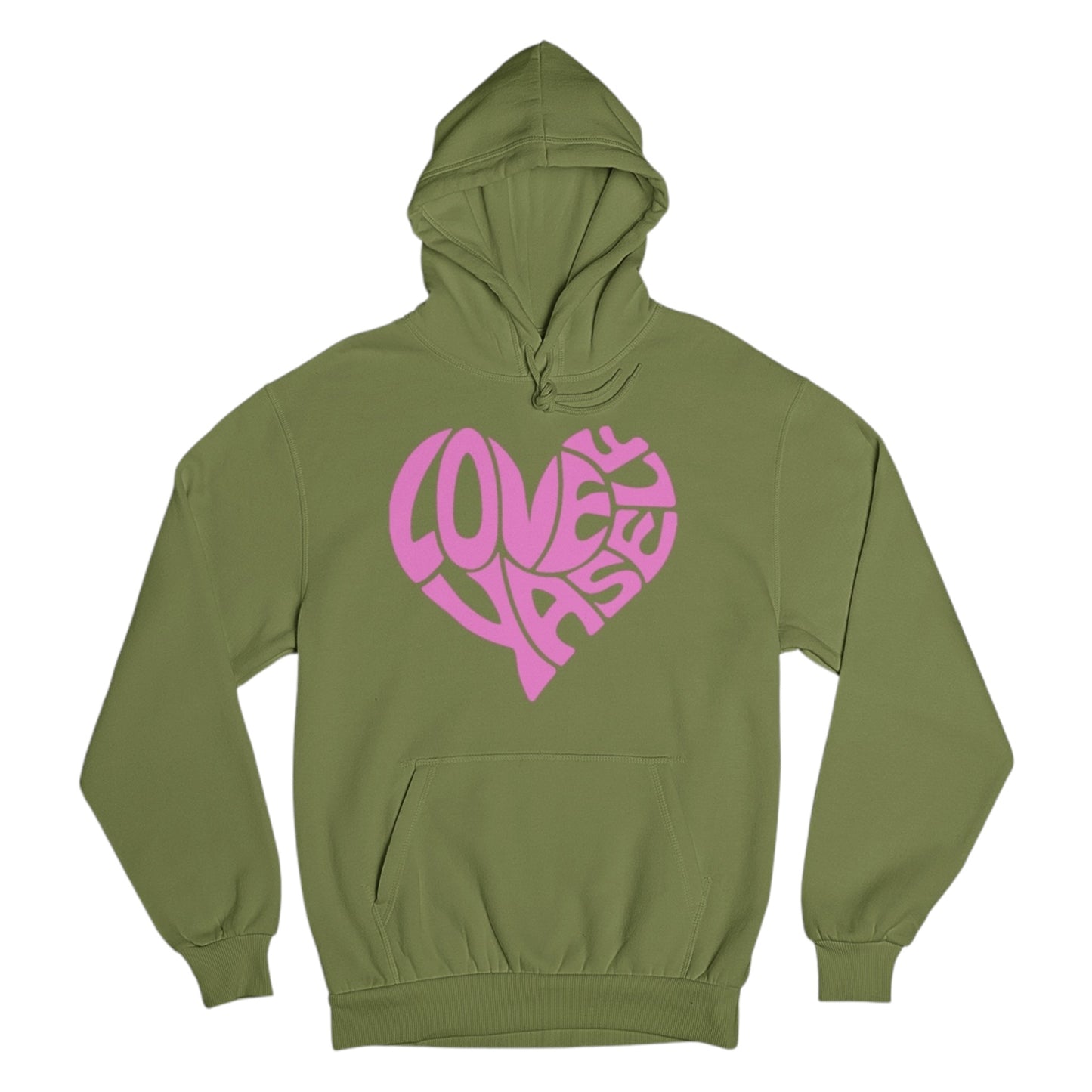 Olive Green/Pink Love Yaself Hoodie