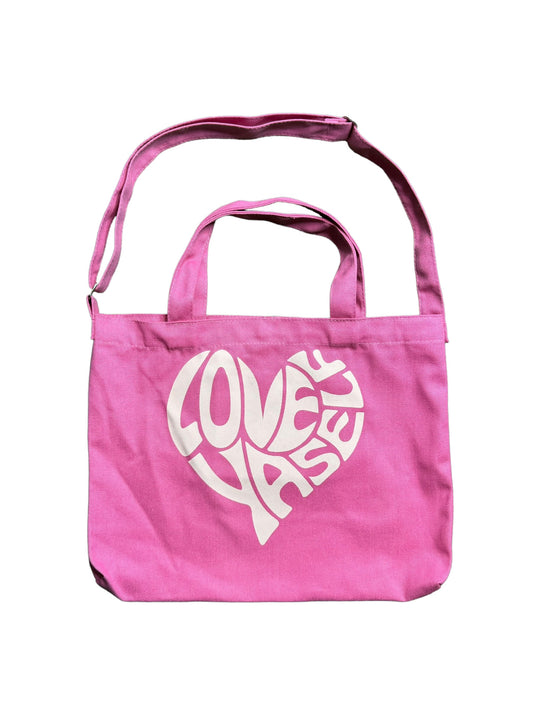 Pink/Light Pink Love Yaself Tote Bag