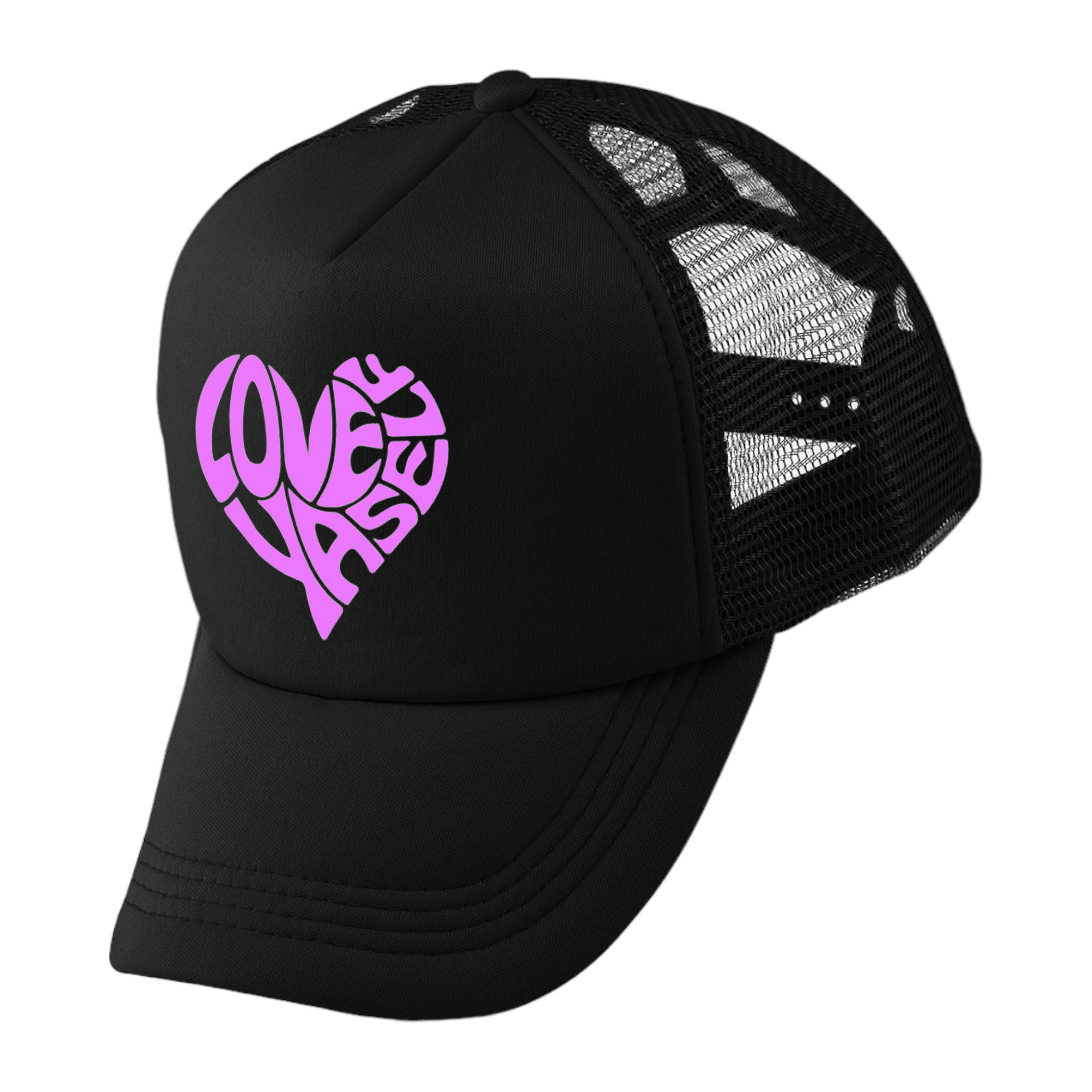 Black/Pink Love Yaself Trucker Hat
