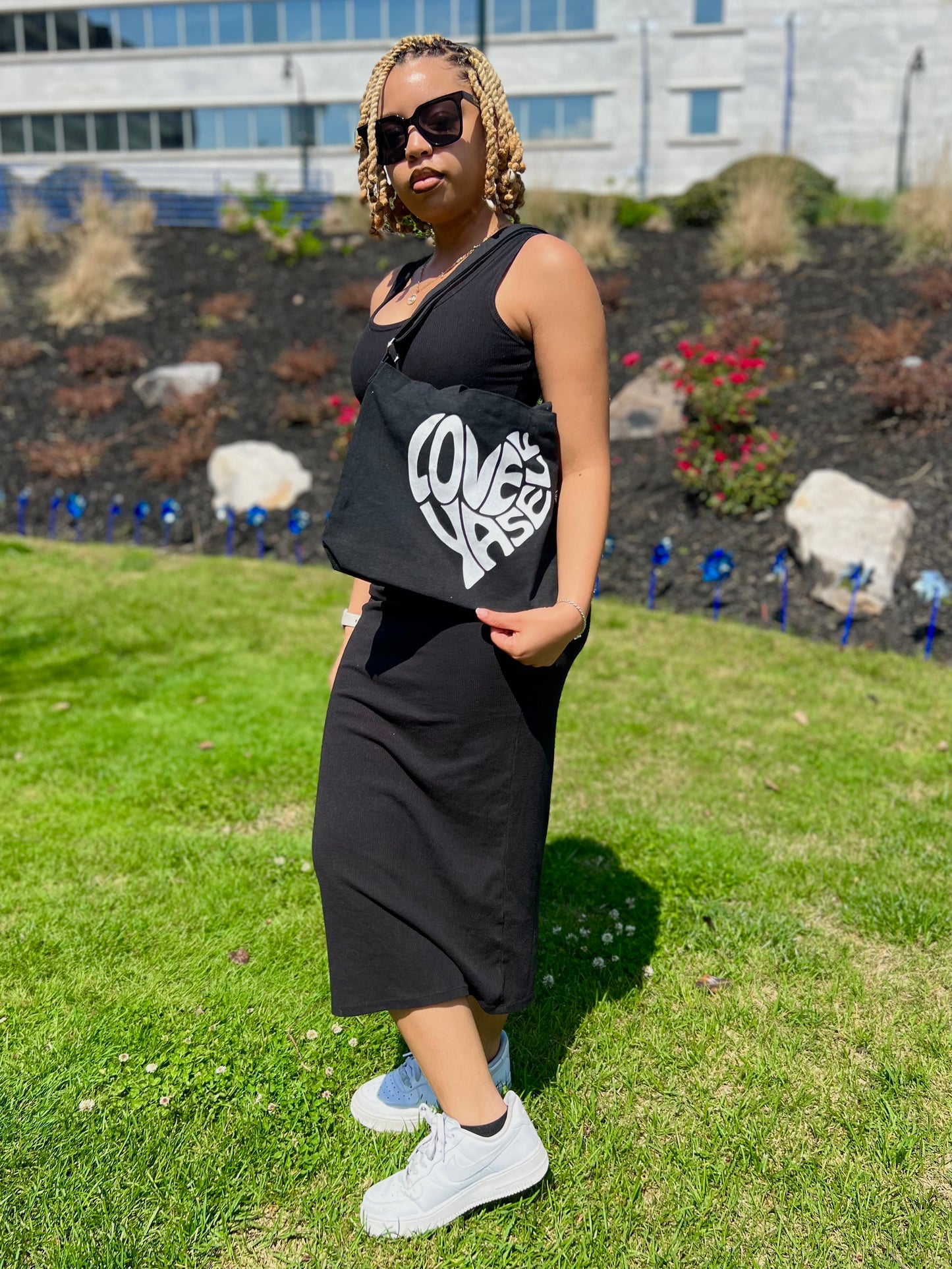 Black/White Love Yaself Tote Bag